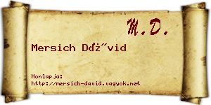 Mersich Dávid névjegykártya